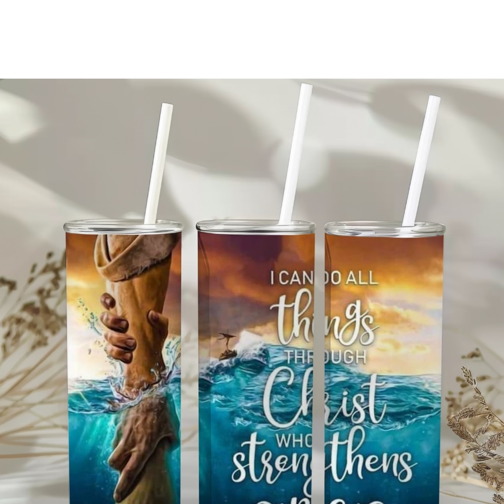 20oz Sainless Steel Tumbler I Can Do All Things Through Christ